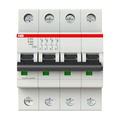 ABB S204-D63 Disjoncteur 63A 4 modules - Publicité ABB S204-D63 Disjoncteur 63A 4 modules - Publicité