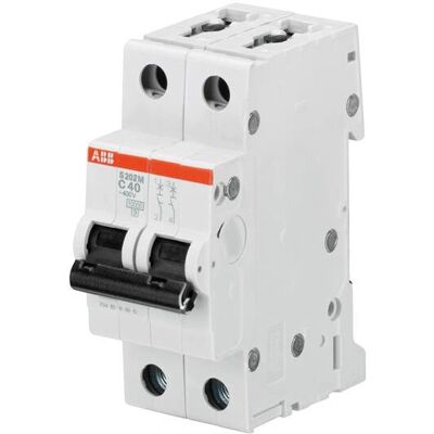 ABB S202M-D16 2-poliger Leitungsschutzschalter - 16A, D-Kurve ABB S202M-D16 2-poliger Leitungsschutzschalter - 16A, D-Kurve