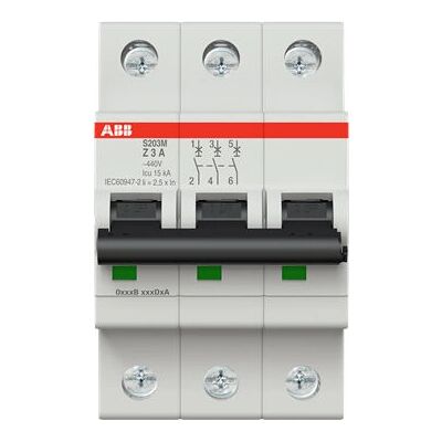 ABB - S203M-Z3 - 3P - 3A - Schutzschalter ABB - S203M-Z3 - 3P - 3A - Schutzschalter