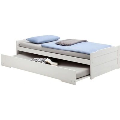 Idimex Lorena Weißes Einzelbett mit Schublade - Platzsparend Idimex Lorena Weißes Einzelbett mit Schublade - Platzsparend