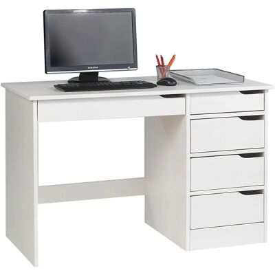Bureau en pin massif HUGO d'Idimex avec 5 tiroirs - Mobilier scandinave - Publicité Bureau en pin massif HUGO d'Idimex avec 5 tiroirs - Mobilier scandinave - Publicité