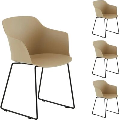 IDIMEX 4er-Set Gartenstühle UV-beständig aus Kunststoff, beige 52x82x58cm - Garden Chairs IDIMEX 4er-Set Gartenstühle UV-beständig aus Kunststoff, beige 52x82x58cm - Garden Chairs
