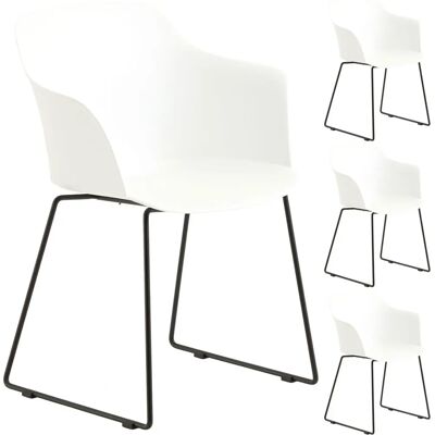 IDIMEX Ensemble de 4 chaises de jardin en plastique résistant aux UV - Chaises de jardin blanches - Publicité IDIMEX Ensemble de 4 chaises de jardin en plastique résistant aux UV - Chaises de jardin blanches - Publicité