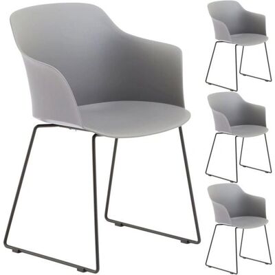IDIMEX 4er-Set Gartenstühle - UV-beständig Kunststoff, Grau IDIMEX 4er-Set Gartenstühle - UV-beständig Kunststoff, Grau