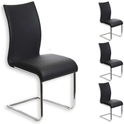 Idimex ALADINO - Schwarz - PU - Pack 4 Dining Chairs Idimex ALADINO - Schwarz - PU - Pack 4 Dining Chairs