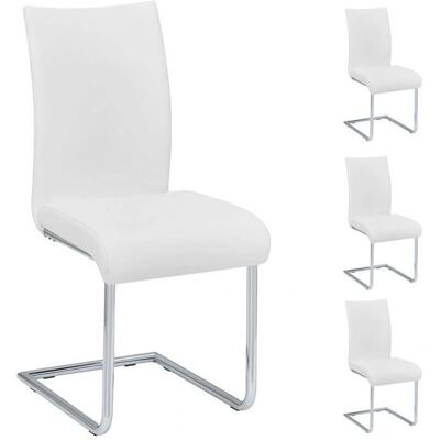 Chaises de salle à manger blanches ALADINO d'Idimex - Design moderne, lot de 4 - Publicité Chaises de salle à manger blanches ALADINO d'Idimex - Design moderne, lot de 4 - Publicité