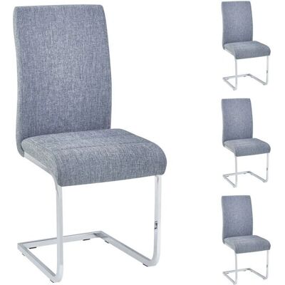 Idimex Lot de 4 Chaises de Salle à Manger Gris Modèle LETICIA - Publicité Idimex Lot de 4 Chaises de Salle à Manger Gris Modèle LETICIA - Publicité