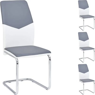 Idimex Moderne Esszimmerstühle - Weiß/Grau - Set aus 4 Idimex Moderne Esszimmerstühle - Weiß/Grau - Set aus 4