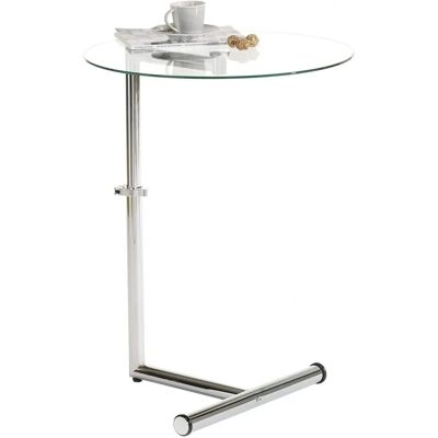 Table d'appoint Ronde Idimex - Hauteur Réglable & Verre Trempé - Publicité Table d'appoint Ronde Idimex - Hauteur Réglable & Verre Trempé - Publicité