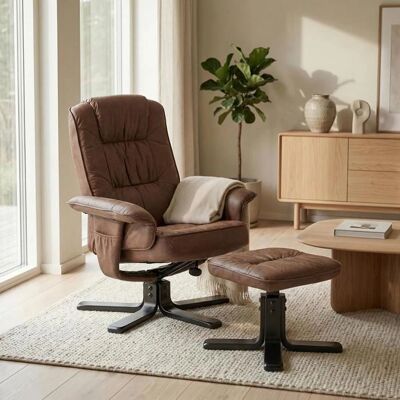 Idimex Charly Fauteuil Vintage Marron - Mobilier Salon - Publicité Idimex Charly Fauteuil Vintage Marron - Mobilier Salon - Publicité