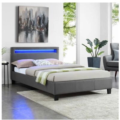 MIRANDO - LED bed 120x190 - 1 place - éclairage LED - bed - Publicité MIRANDO - LED bed 120x190 - 1 place - éclairage LED - bed - Publicité