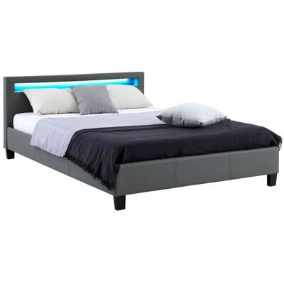 Lit Idimex PINOT - Gris, 140x190cm, Éclairage LED, Sommier à lattes - Publicité Lit Idimex PINOT - Gris, 140x190cm, Éclairage LED, Sommier à lattes - Publicité