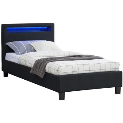 Idimex MOLINA Lit LED - Moderne 90x190 cm Tête de lit rembourrée - Publicité Idimex MOLINA Lit LED - Moderne 90x190 cm Tête de lit rembourrée - Publicité