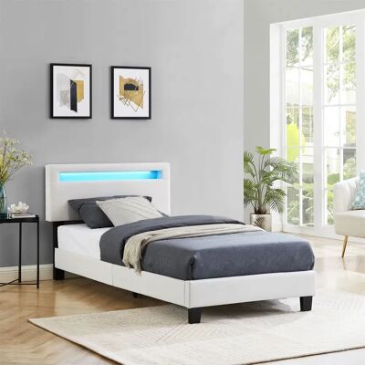 Lit Idimex Austin - Tête de lit LED Hauteur Réglable 90x190cm - Publicité Lit Idimex Austin - Tête de lit LED Hauteur Réglable 90x190cm - Publicité