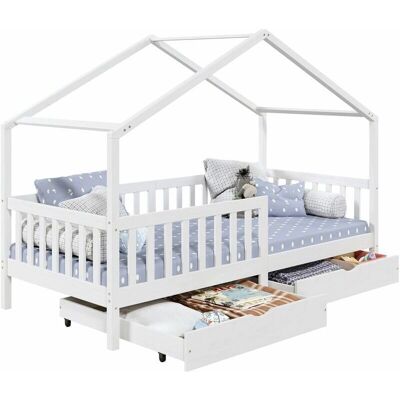 Idimex Kinderbett - ELEA - Massives Kiefernholz, 2 Schubladen, Sicherheitsgitter Idimex Kinderbett - ELEA - Massives Kiefernholz, 2 Schubladen, Sicherheitsgitter