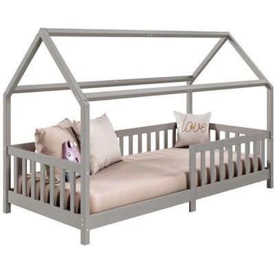 Lit Montessori en bois Idimex NINA - 90x200cm, Gris - Publicité Lit Montessori en bois Idimex NINA - 90x200cm, Gris - Publicité