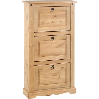 IDIMEX Kiefer Schuhschrank - Rustik 3-Abschnitte IDIMEX Kiefer Schuhschrank - Rustik 3-Abschnitte