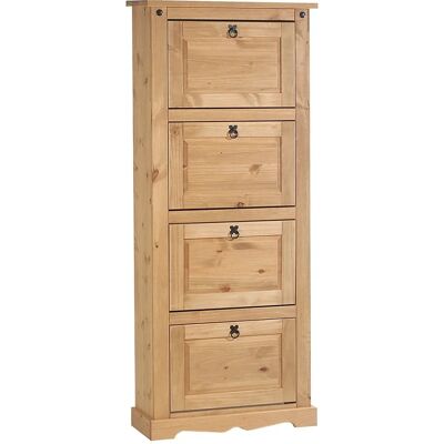 Armoire à Chaussures Rustique Idimex - 4 Portes, 16 Paires - Publicité Armoire à Chaussures Rustique Idimex - 4 Portes, 16 Paires - Publicité