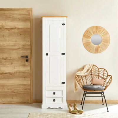 Idimex Weiß/Braun Kiefer 7-Regal Schrank - Kleiderschrank Idimex Weiß/Braun Kiefer 7-Regal Schrank - Kleiderschrank