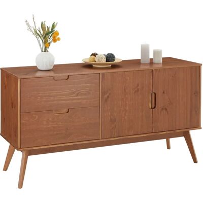 Buffet scandinave vintage Idimex - 2 tiroirs 2 portes - 75x145x45cm - Publicité Buffet scandinave vintage Idimex - 2 tiroirs 2 portes - 75x145x45cm - Publicité