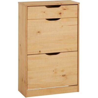 IDIMEX Armoire à Chaussures en Pin - 2 Kippers, 1 Tiroir - 25x93x58cm - Publicité IDIMEX Armoire à Chaussures en Pin - 2 Kippers, 1 Tiroir - 25x93x58cm - Publicité