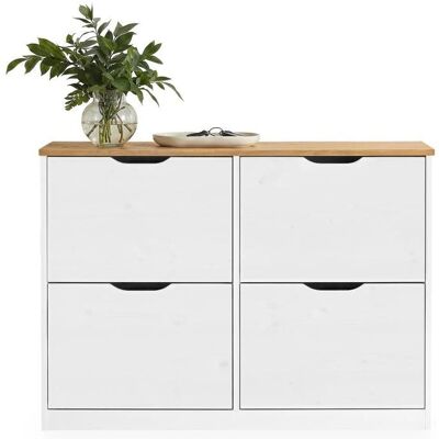 IDIMEX Schuhschrank - Landhausstil - 4 Klappen - Für 24 Paar Schuhe IDIMEX Schuhschrank - Landhausstil - 4 Klappen - Für 24 Paar Schuhe