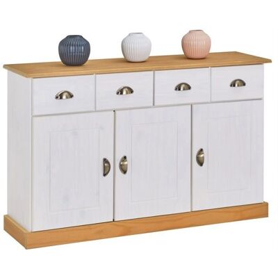 Idimex Buffet Blanc/Marron - Style Traditionnel Cabinet - Publicité Idimex Buffet Blanc/Marron - Style Traditionnel Cabinet - Publicité