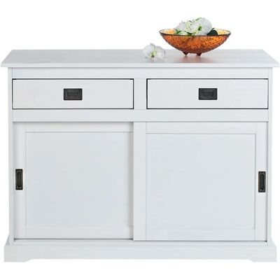 Buffet en pin massif blanc Idimex - Buffet - Publicité Buffet en pin massif blanc Idimex - Buffet - Publicité
