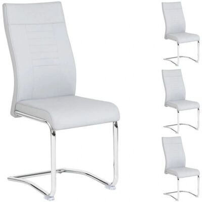 Idimex - LOANO - Gris - Chrome métal - Chaises à manger - Publicité Idimex - LOANO - Gris - Chrome métal - Chaises à manger - Publicité