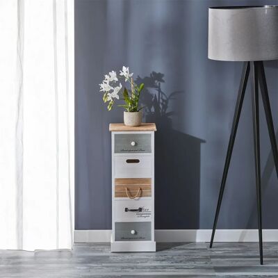 Idimex - Chiffonnier Paulownia 5 Tiroirs - White finish - Chest of drawers - Publicité Idimex - Chiffonnier Paulownia 5 Tiroirs - White finish - Chest of drawers - Publicité
