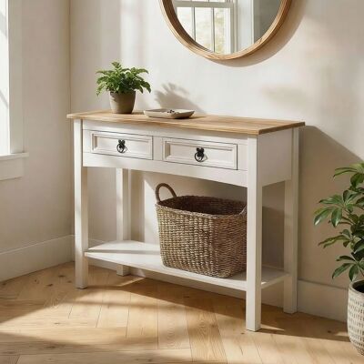 Idimex - Mex Style Console - 2 Drawers - Console Table - Publicité Idimex - Mex Style Console - 2 Drawers - Console Table - Publicité