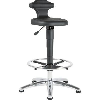 bimos Höhenverstellbarer Laborsitz - Schwarz, 510-780mm, Fußring, Drehbar bimos Höhenverstellbarer Laborsitz - Schwarz, 510-780mm, Fußring, Drehbar