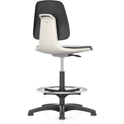 Silla de laboratorio Bimos blanca ajustable con anillo y altura Silla de laboratorio Bimos blanca ajustable con anillo y altura