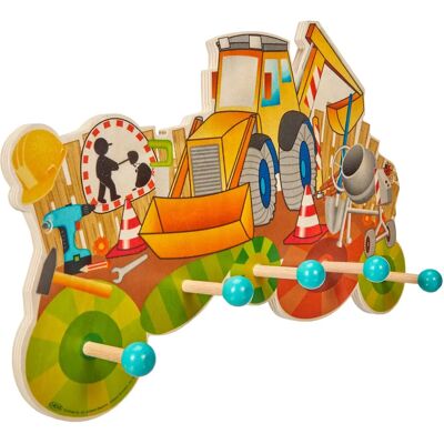 Hess 30301 Armoire pour enfants - Thème de chantier - 5 crochets - Fixation murale Hess 30301 Armoire pour enfants - Thème de chantier - 5 crochets - Fixation murale