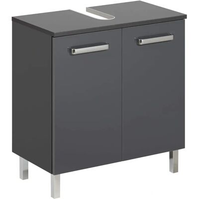 Sconto Murau Meuble sous Lavabo Gris - 60x62x33cm Rangement Salle de Bain - Publicité Sconto Murau Meuble sous Lavabo Gris - 60x62x33cm Rangement Salle de Bain - Publicité