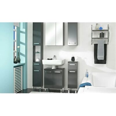 Unbekannte Marke Monti Grau Badezimmer Hochschrank - Bad-Hochschrank Unbekannte Marke Monti Grau Badezimmer Hochschrank - Bad-Hochschrank