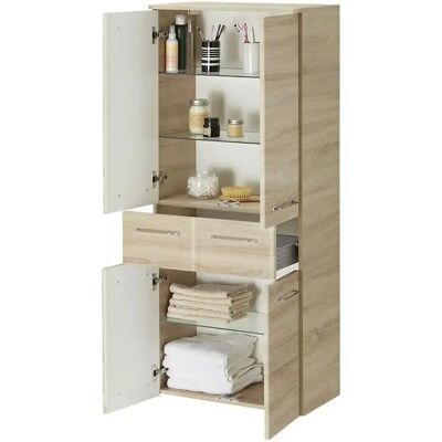 Höffner Juba Badezimmer-Schrank - 60x141x33cm - Holzoptik Höffner Juba Badezimmer-Schrank - 60x141x33cm - Holzoptik