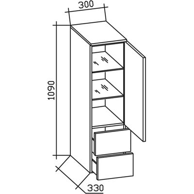 Pelipal Trentino Midischrank - 1 Drehtür, 2 Schubkästen, 2 Einlegeböden - Midischrank Pelipal Trentino Midischrank - 1 Drehtür, 2 Schubkästen, 2 Einlegeböden - Midischrank