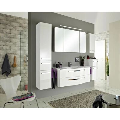 Pelipal Polarweiß Hochglanz Badezimmer-Set - Waschtisch, Spiegel, Unterschrank Pelipal Polarweiß Hochglanz Badezimmer-Set - Waschtisch, Spiegel, Unterschrank
