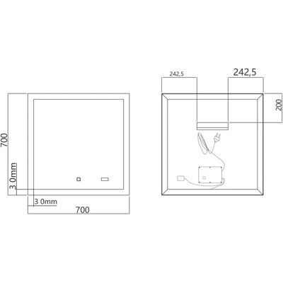 Höffner Neufeld Badspiegel - Glas & Metall - 70x70 cm - Badezimmer Spiegel Höffner Neufeld Badspiegel - Glas & Metall - 70x70 cm - Badezimmer Spiegel