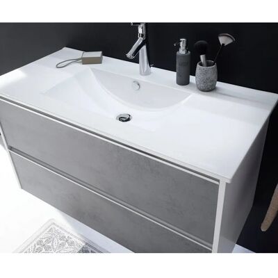 Inbouwwasbak Steinkamp Life 2.0 - 101 cm, Keramiek, Wit, Modern Inbouwwasbak Steinkamp Life 2.0 - 101 cm, Keramiek, Wit, Modern