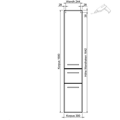 Steinkamp Life 2.0 Hochschrank - 2 Türen, 1 Schublade Steinkamp Life 2.0 Hochschrank - 2 Türen, 1 Schublade
