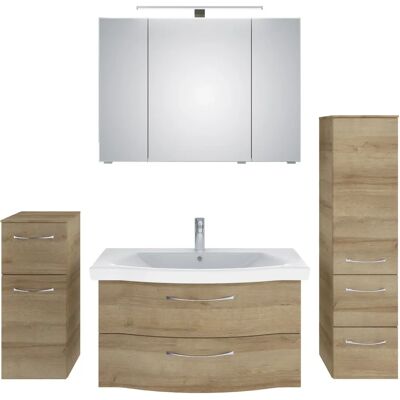 Pelipal Serie 6005 Sprint Badezimmer-Set - Keramikwaschbecken, Schränke, Spiegel, Midischrank, Hohes Regal Pelipal Serie 6005 Sprint Badezimmer-Set - Keramikwaschbecken, Schränke, Spiegel, Midischrank, Hohes Regal