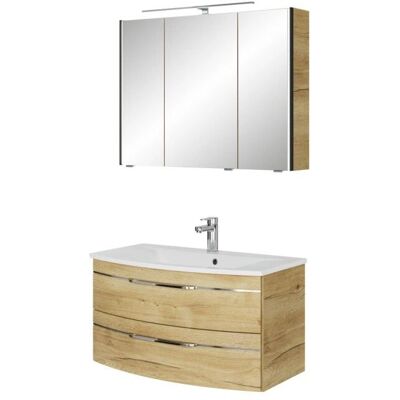 Pelipal Serie 7045 Badmöbel-Set - Mineralmarmor Waschbecken, LED-Spiegelschrank Pelipal Serie 7045 Badmöbel-Set - Mineralmarmor Waschbecken, LED-Spiegelschrank