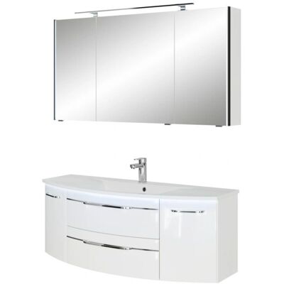 Pelipal Weiß Hochglanz Badmöbel-Set - Mineralmarmor-Waschtisch, Soft-Close, LED-Spiegelschrank Pelipal Weiß Hochglanz Badmöbel-Set - Mineralmarmor-Waschtisch, Soft-Close, LED-Spiegelschrank
