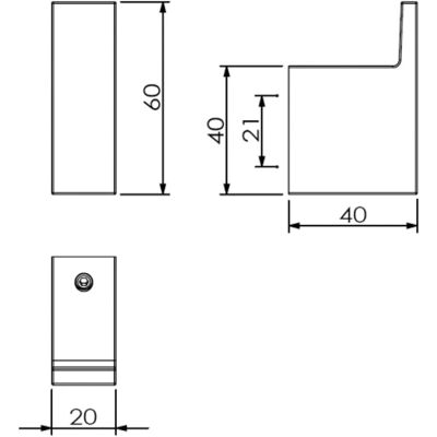 Kludi VELA C Haken - Wandmontage Metallhalter Kludi VELA C Haken - Wandmontage Metallhalter