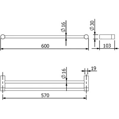 Kludi VELA R Doppel-Badetuchhalter - 600mm Mattweiß Kludi VELA R Doppel-Badetuchhalter - 600mm Mattweiß