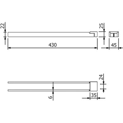 Toallero doble Kludi VELA C - Accesorio de baño de pared Toallero doble Kludi VELA C - Accesorio de baño de pared
