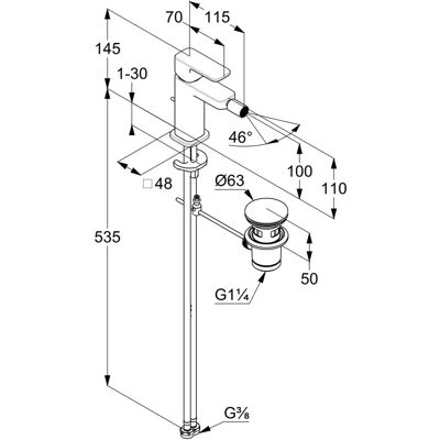 Kludi RENON Bidet-Einhandmischer - Edelstahl gebürstet - DN 15 - Bidet-Mischer Kludi RENON Bidet-Einhandmischer - Edelstahl gebürstet - DN 15 - Bidet-Mischer