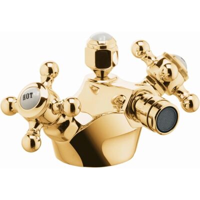 Mezclador de Bidet Kludi 1926 Oro - Dos Manijas, Desagüe Incluido Mezclador de Bidet Kludi 1926 Oro - Dos Manijas, Desagüe Incluido